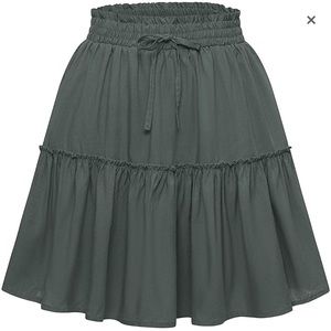 Green drawstring skirt